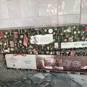 8 (2 Boxes) John Derian Christmas Cookie Cocktail On the Rocks Glasses